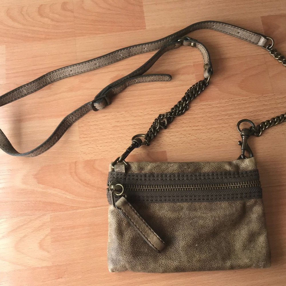 J.Crew Brown Leather Crossbody Chain Bag